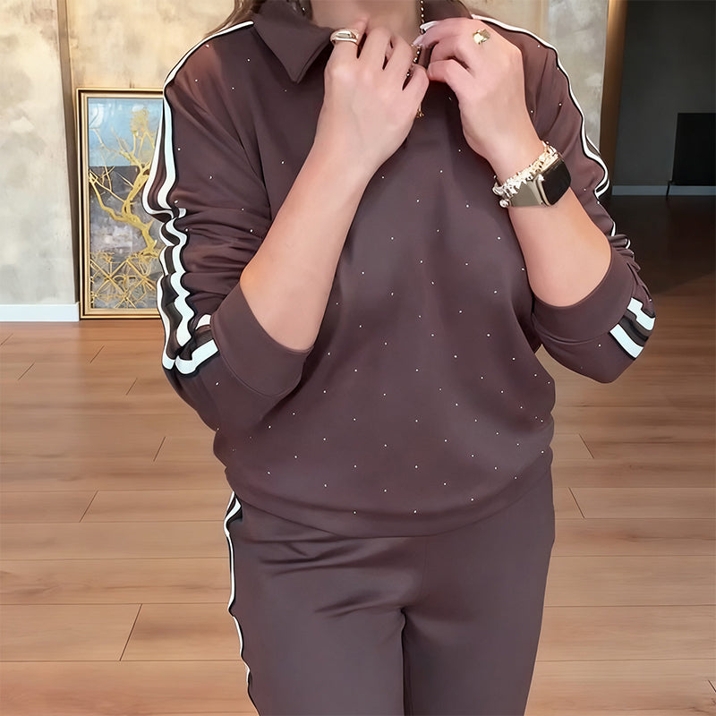 ✨Straal Zelfvertrouwen met Elke Stap – Luxe Rhinestone Loungewear voor Elke Gelegenheid!