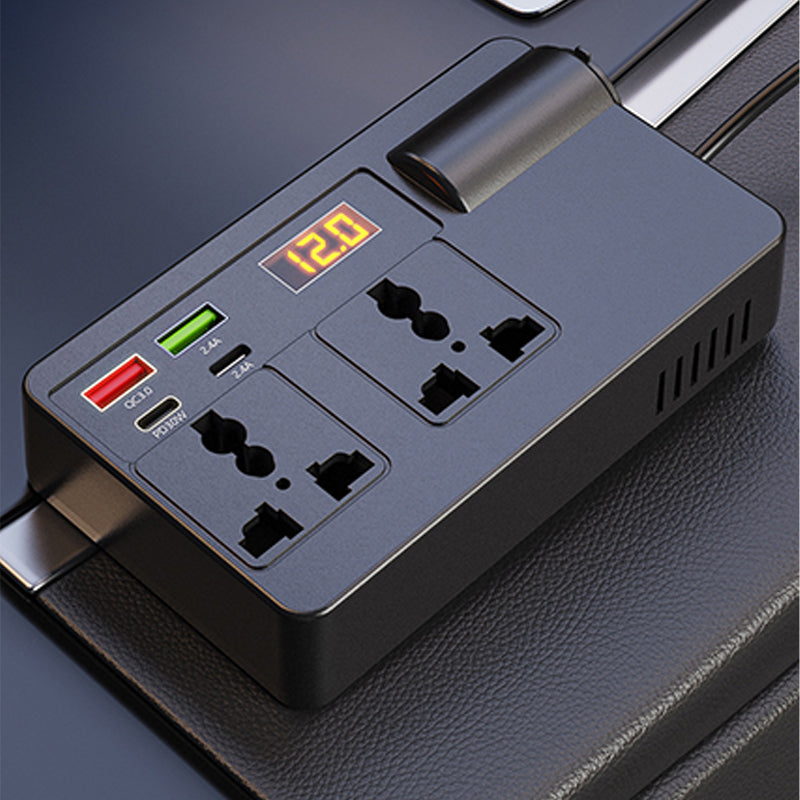 🔋 50% KORTING! ⚡ Draagbare auto-omvormer 12V/24V naar 220V – Digitaal display, zeer efficiënt en universeel compatibel 🚗