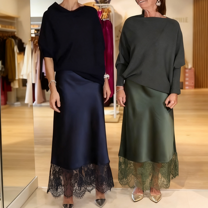 ✨Dames Elegante Tweedelige Set – Top & Rok – Stijlvol Comfort voor Elke Gelegenheid! 💃