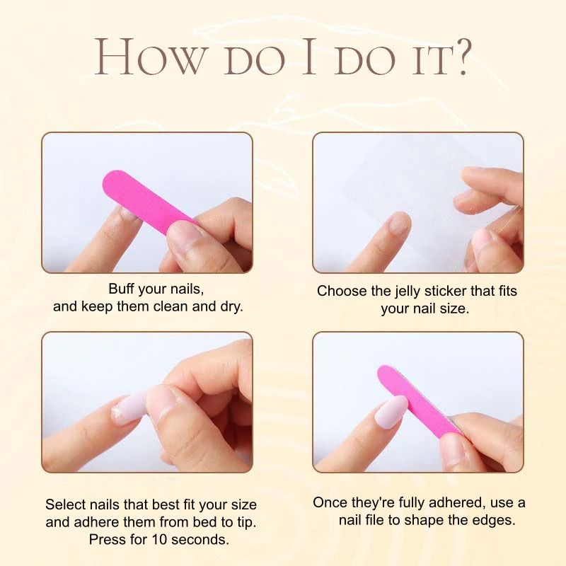 30-Delige Handgemaakte Amandelvormige Plaknagels Set