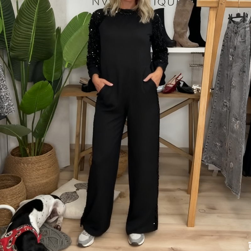 ✨【2-delige set voor dames met pailletten】✨ — Chique comfort voor elke gelegenheid!