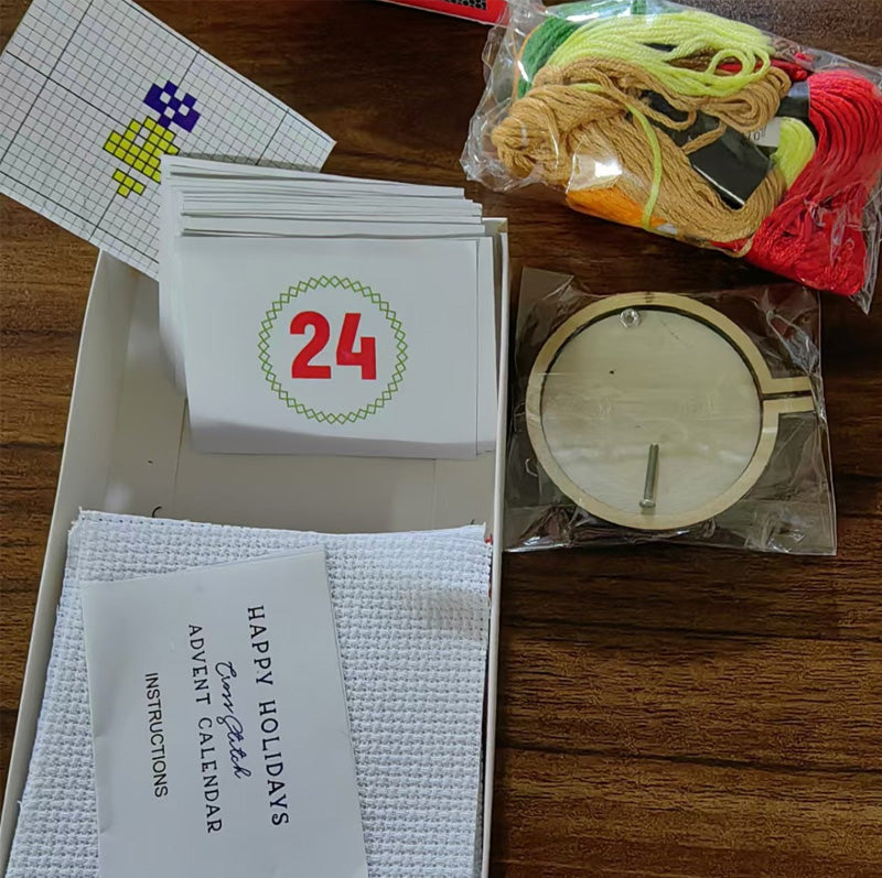 Kerstmis kruissteek adventskalenderpakket