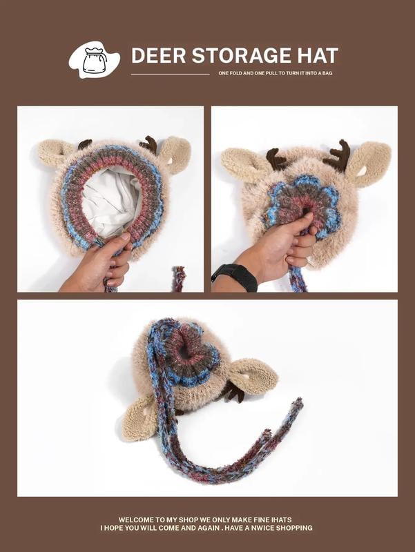 🎁🎄Christmas Sale 50% OFF! 🦌Original design Festive Christmas Antler Hat🧶