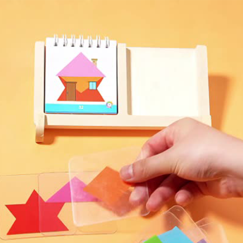 50% KORTING🎁60 niveaus🏆🧩 -✨【Geometrische huis-laagpuzzel met houten basis】✨