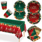 Christmas Disposable Paper Tableware Set for 16 Guests
