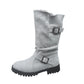 🔥 Winter 2025 Schoenen – Halfhoge Laarzen met Gesp & Warme Wollen Voering | Groot Formaat | Black Friday 50% Korting & Gratis Verzending!