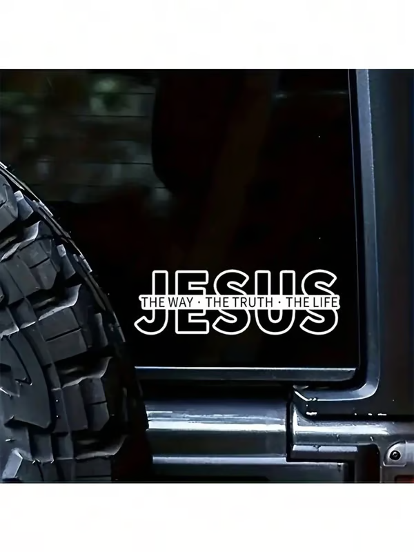💥LAATSTE DAG UITVERKOOP 56% KORTING💥Jezus - De Weg, De Waarheid, Het Leven Christelijke vinyl sticker voor op de auto