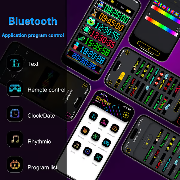 🔥 45% KORTING | Kleurrijke LED Ogenlamp voor Autoruiten – Flexibel Soft Screen met App-bediening