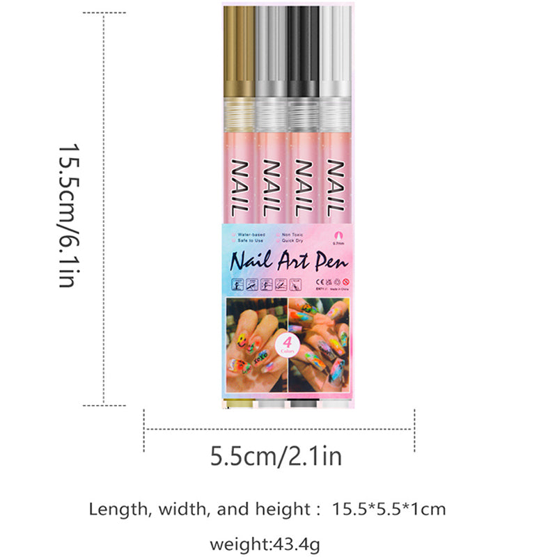 🎁Kerstcadeau! 48% Korting op 12-Kleurige Professionele Nail Art Penset – Ultraprecieze 0,7 mm Punt & Snel Droogend ✨💅