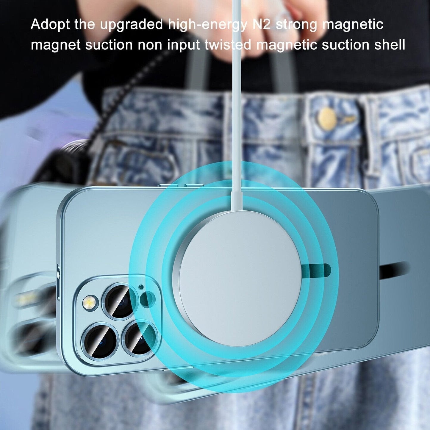 Magnetische opladen Aluminium Metal Bumper Matte Case Cover voor iPhone