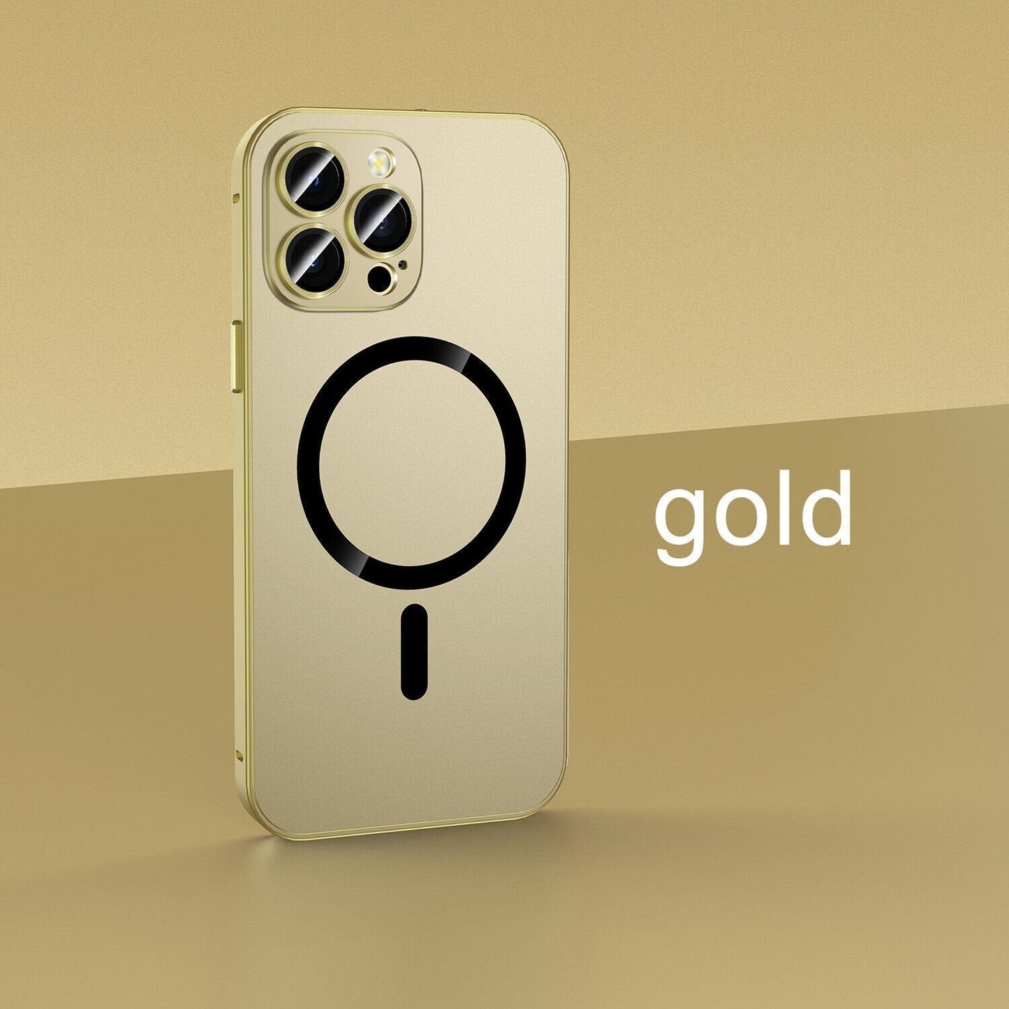 Magnetische opladen Aluminium Metal Bumper Matte Case Cover voor iPhone