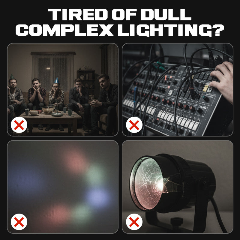 🔈✨ Nu 48% Korting – Beperkte Tijd! ⏰ Multi-Beam LED Sfeerverlichting – 6 Beweegbare Lichten, Geluidsgeactiveerd & Met Afstandsbediening!