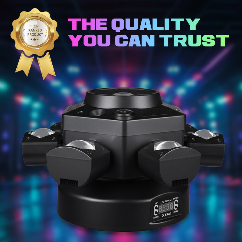 🔈✨ Nu 48% Korting – Beperkte Tijd! ⏰ Multi-Beam LED Sfeerverlichting – 6 Beweegbare Lichten, Geluidsgeactiveerd & Met Afstandsbediening!