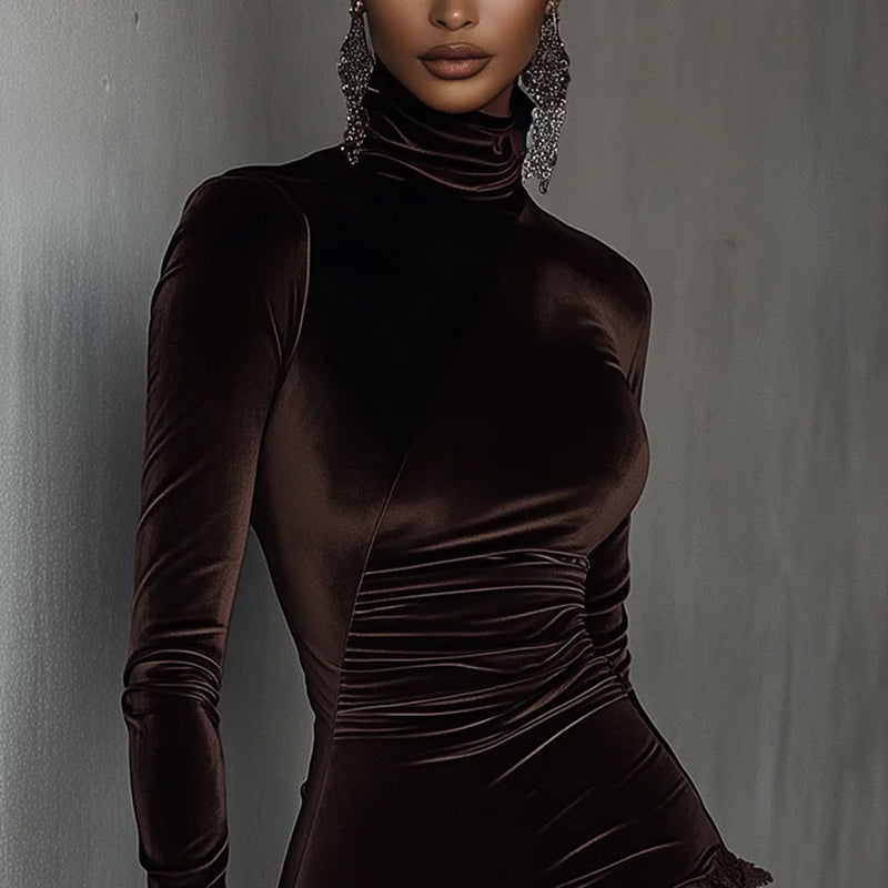 🎅 50% KORTING✨Elegante asymmetrische jurk met kant voor dames