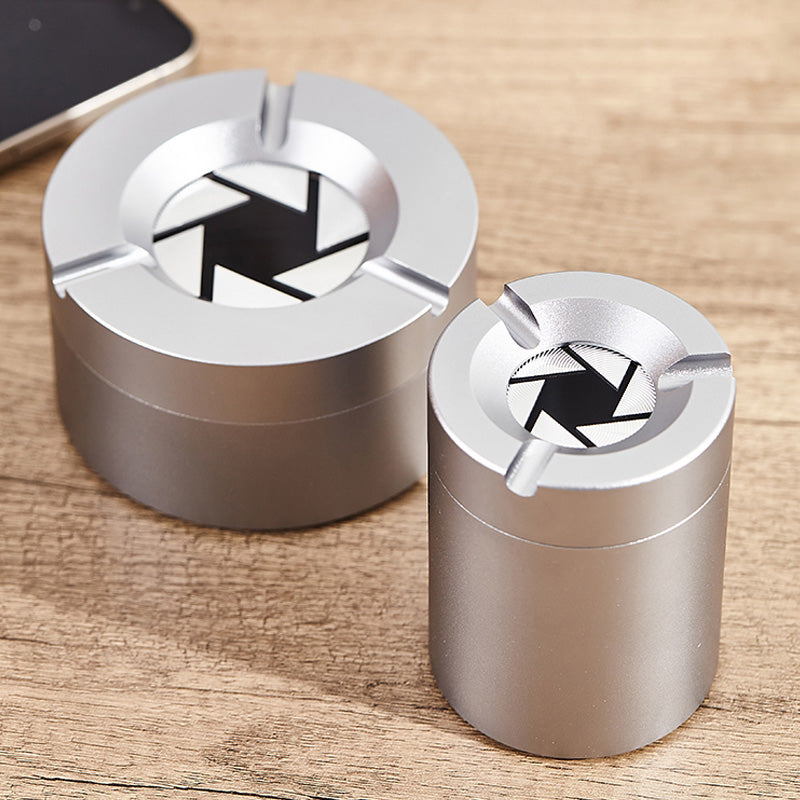 🔥360° draaibare asbak van roestvrij staal 🚬 Geurvrij & met sigarettenhouder voor in de auto & thuis