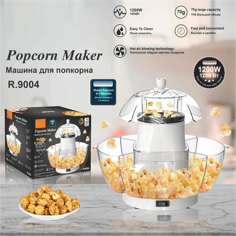 ⏳Tijdelijke aanbieding!⏰ Volautomatische popcornmachine met hete lucht (1200W)