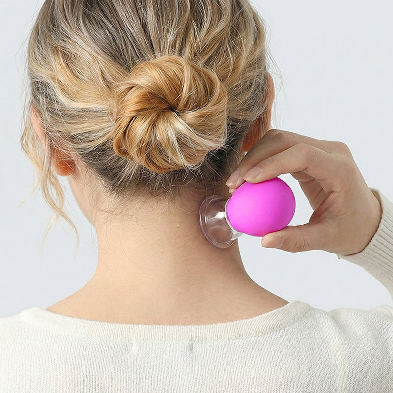 Glazen en siliconen vacuüm-massagecups