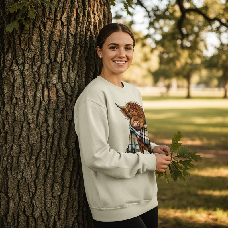 Gezellige Damestrui met Hooglandkoe