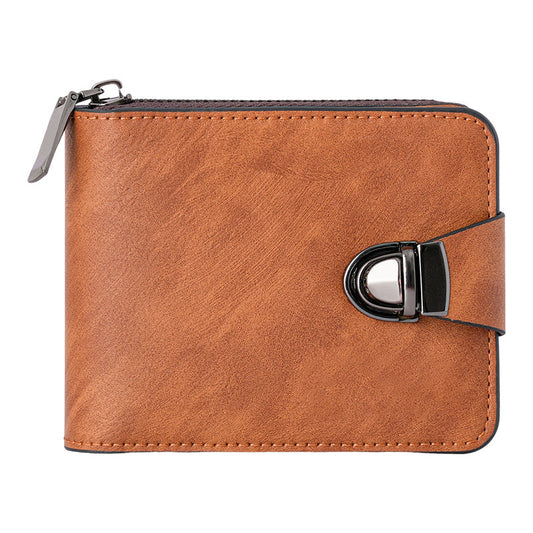 🧳   50% KORTING! 🕰️ Compacte vintage portemonnee met ritssluiting voor heren – Duurzaam materiaal, klassiek ontwerp en perfecte reisgenoot ✈️