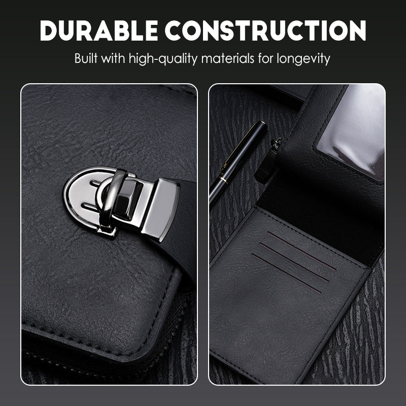 🧳   50% KORTING! 🕰️ Compacte vintage portemonnee met ritssluiting voor heren – Duurzaam materiaal, klassiek ontwerp en perfecte reisgenoot ✈️