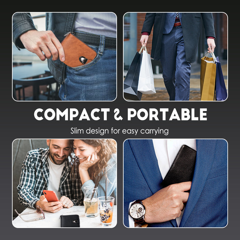 🧳   50% KORTING! 🕰️ Compacte vintage portemonnee met ritssluiting voor heren – Duurzaam materiaal, klassiek ontwerp en perfecte reisgenoot ✈️