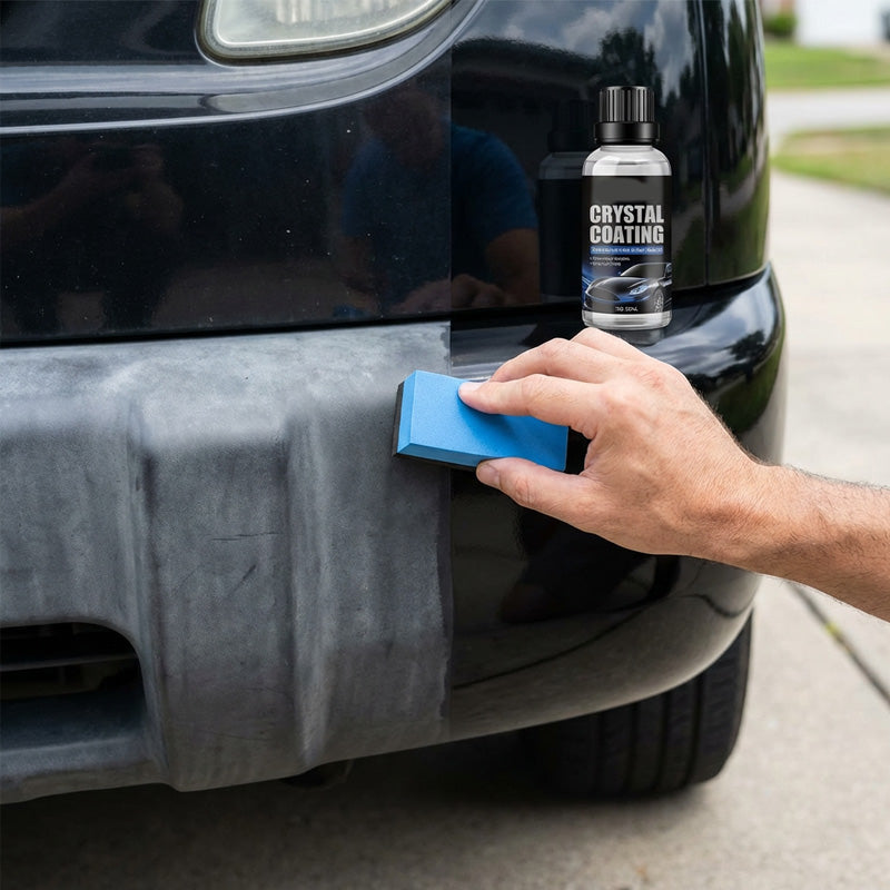 Kunststof onderdelen met kristalcoating en spons