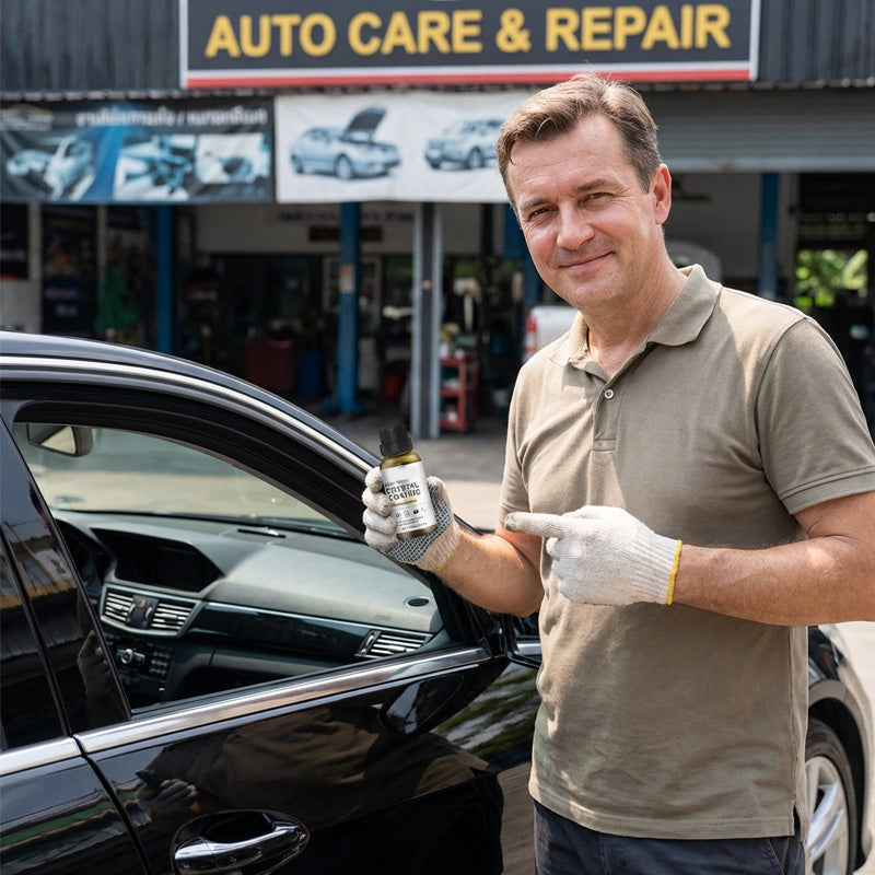 Kunststof onderdelen met kristalcoating en spons