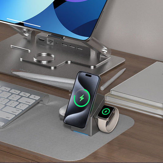 🎉Nieuwjaars Cadeau 50% KORTING!🔋3-in-1 Opvouwbaar Magnetisch Draadloos Laadstation – Snel Opladen Telefoon/Smartwatch/Oordopjes: Compact & Veilig!