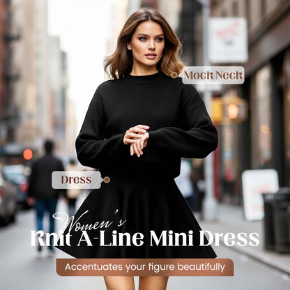 🌸✨Damesjurk met hoge kraag, A-lijn en mini-lengt