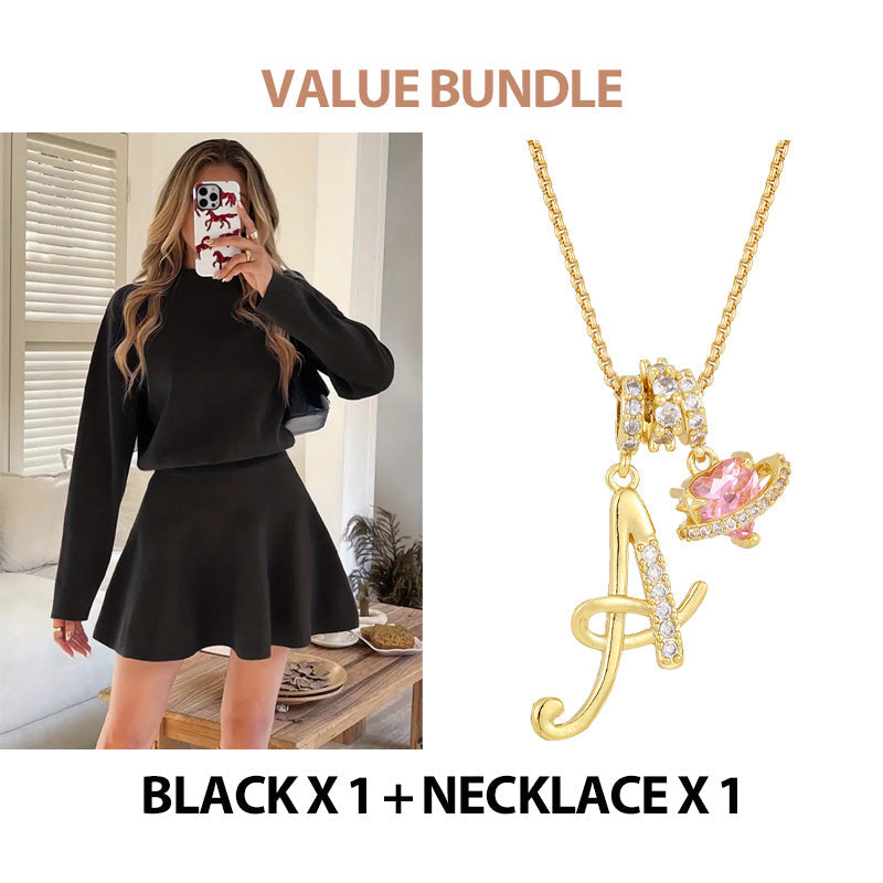 🌸✨Damesjurk met hoge kraag, A-lijn en mini-lengt