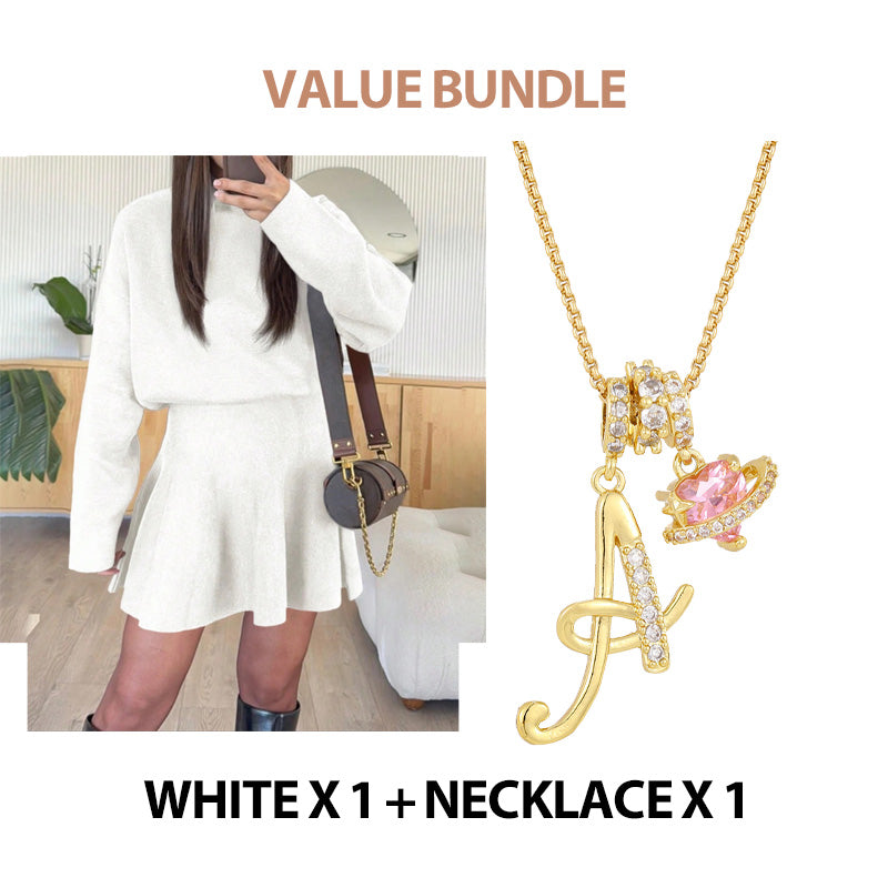 🌸✨Damesjurk met hoge kraag, A-lijn en mini-lengt