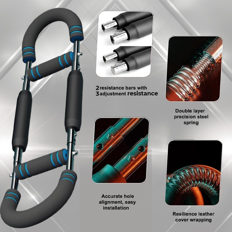 🎉Nieuwjaars Cadeau 47% KORTING!💪U-vormige Verstelbare Veerarmtrainer (3-in-1 Weerstand + Reizenproof) – Train Armen/Schouders/Rug in Één Beweging!