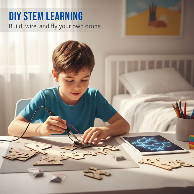 ✈️ 50% KORTING! DIY Houten Drone Bouwpakket voor Kinderen – Hoogtebehoud, Stabiele Afstandsbediening & Verbeterde Veiligheid! 🎁🚁