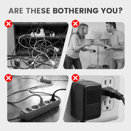 🎉Nieuwjaars Cadeau 50% KORTING!🔌Slanke Slimme Stekkerdoos (USB + Nachtlampje) – Individuele Schakelaars & Reisvriendelijk: Laad Meerdere Apparaten Tegelijk!