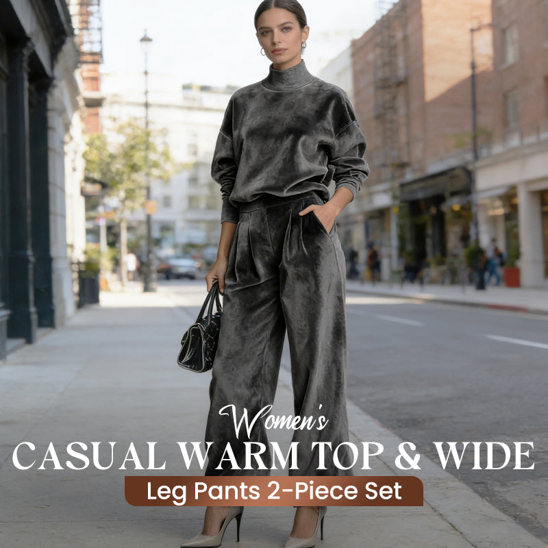 🔥Gratis verzending✈️Dames casual warme top & wijde broek 2-delige set