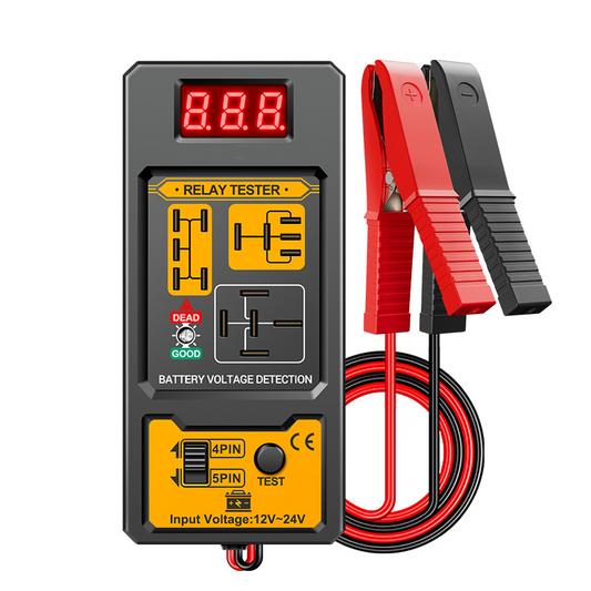 🔥Tijdelijke aanbieding!⏰ Autorelais tester met LED-scherm – directe digitale weergave, compatibel met 4/5-pins relais, veilige en betrouwbare aansluiting🔧🔋