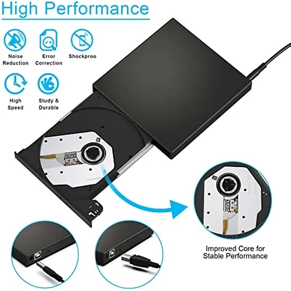 Extern CD/DVD-drive behuizing met USB 3.0 & RGB-verlichting – Multifunctioneel & Draadloos netjes! 💻✨