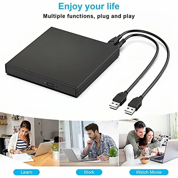 Extern CD/DVD-drive behuizing met USB 3.0 & RGB-verlichting – Multifunctioneel & Draadloos netjes! 💻✨