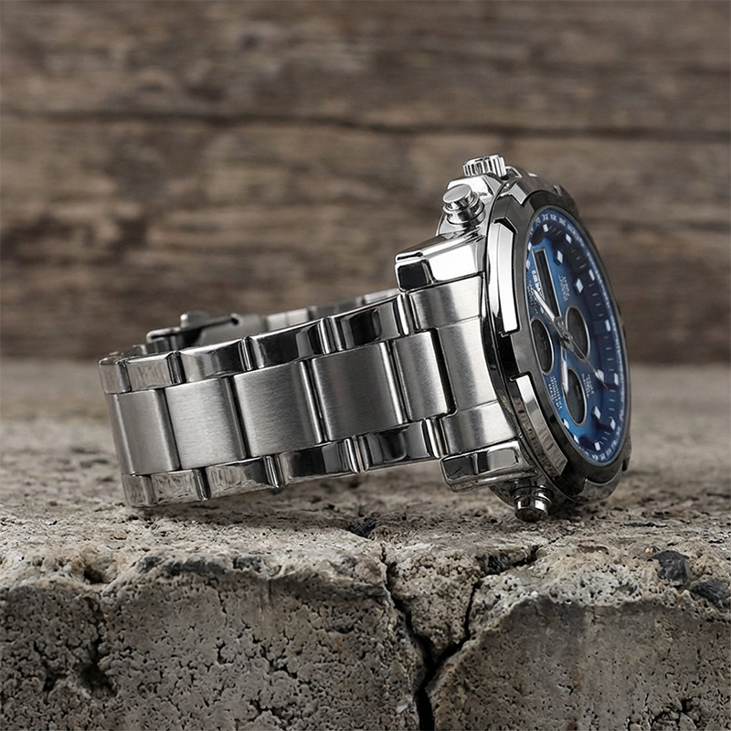 Waterdicht militair herenhorloge (analoog-digitaal)