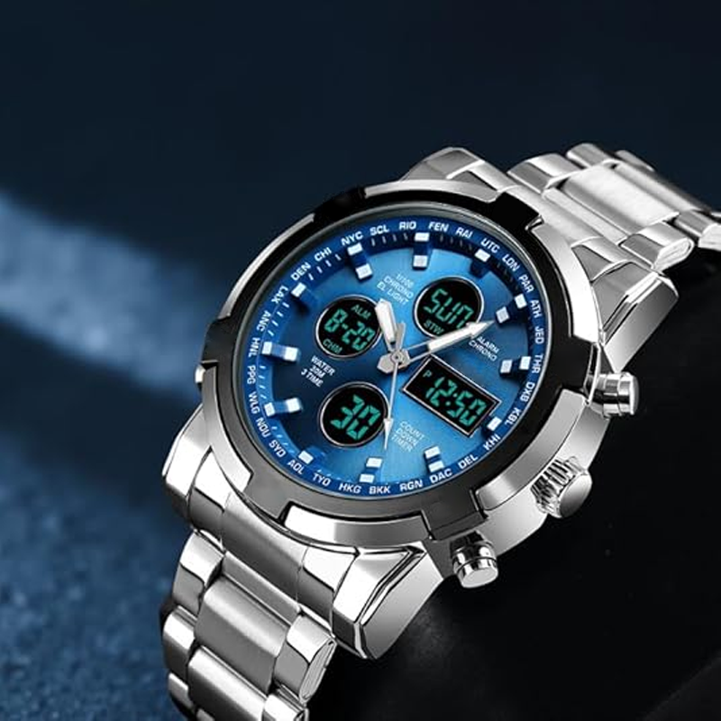 Waterdicht militair herenhorloge (analoog-digitaal)