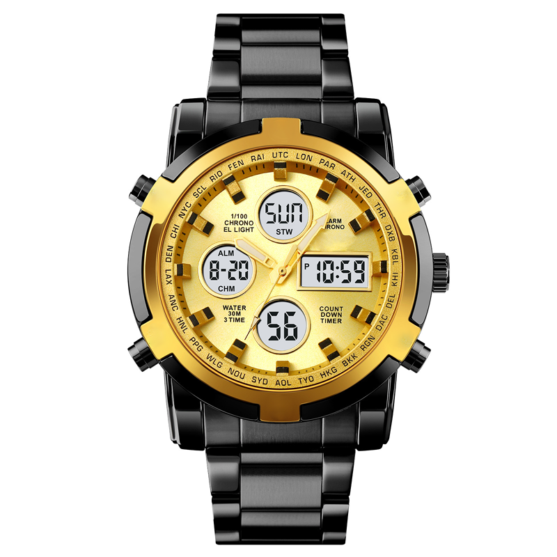 Waterdicht militair herenhorloge (analoog-digitaal)