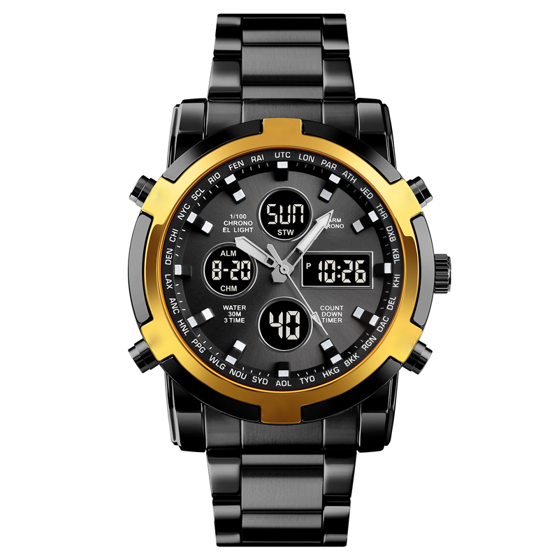 Waterdicht militair herenhorloge (analoog-digitaal)
