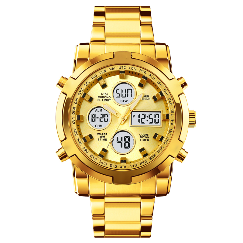 Waterdicht militair herenhorloge (analoog-digitaal)