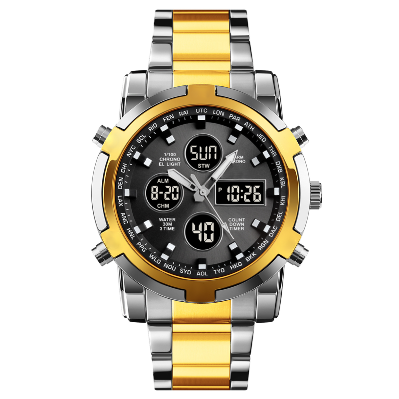 Waterdicht militair herenhorloge (analoog-digitaal)