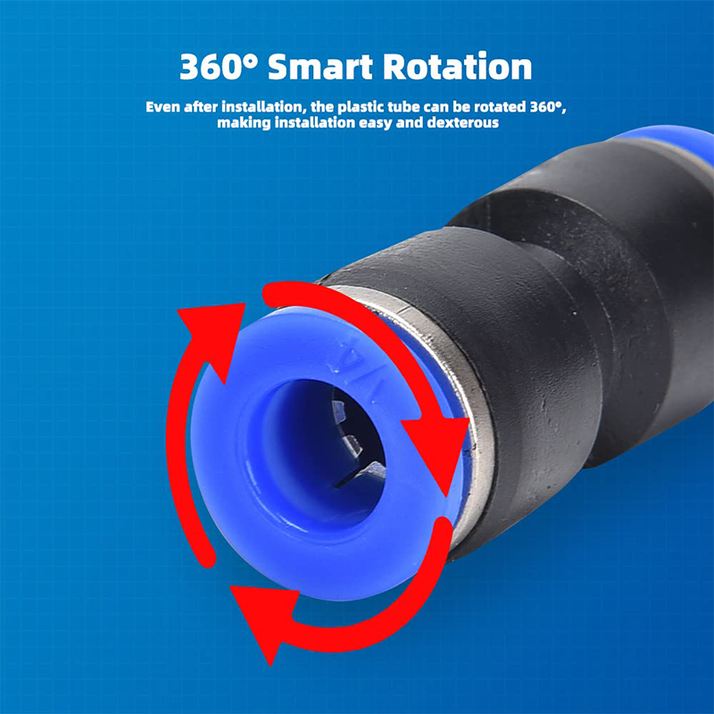 1/4 inch pneumatische slangkoppeling met steekverbinding, set