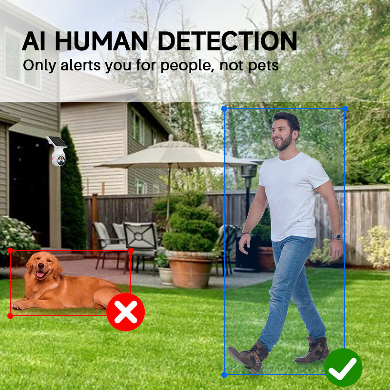 Zonne-energie Buitenbewakingscamera 360° Draadloos met App