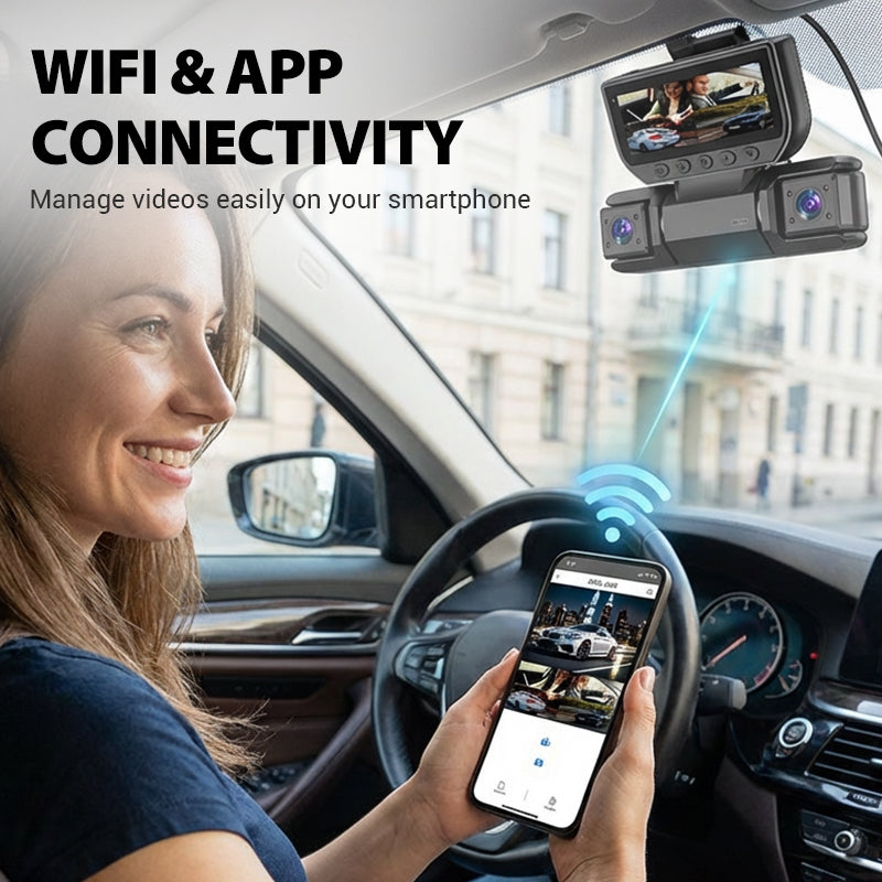 🎉Nieuwjaars Cadeau 50% KORTING!🚗4-Kanaals Dashcam (WiFi + Nachtzicht): Volledige Bewaking Met HD-Opnames & Eenvoudige App-Connectiviteit!