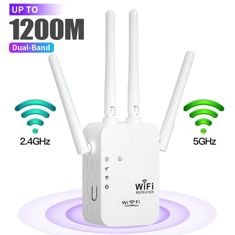 🎁Laatste dag aanbieding 49% 🔥WiFi-versterker 2026, 1200 Mbps dual-band (5 GHz/2,4 GHz) signaalversterker, dekt 930 m² en 50 apparaten, repeater met ethernetpoort voor thuis, cadeaus