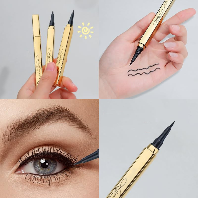 👁️✨ Strakke lijnen, de hele dag mooi🔥 Nieuwjaarsactie: Langhoudende Waterproof Vloeibare Eyeliner