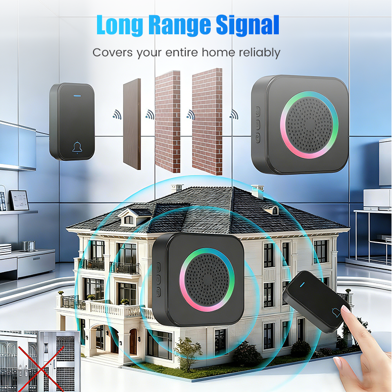 Draadloze Deurbel Met LED-Flitser – Altijd Weten Wie Er Voor De Deur Staat🙌Groot bereik & helder beeld – Voor elk huis, zonder gedoe met bekabeling